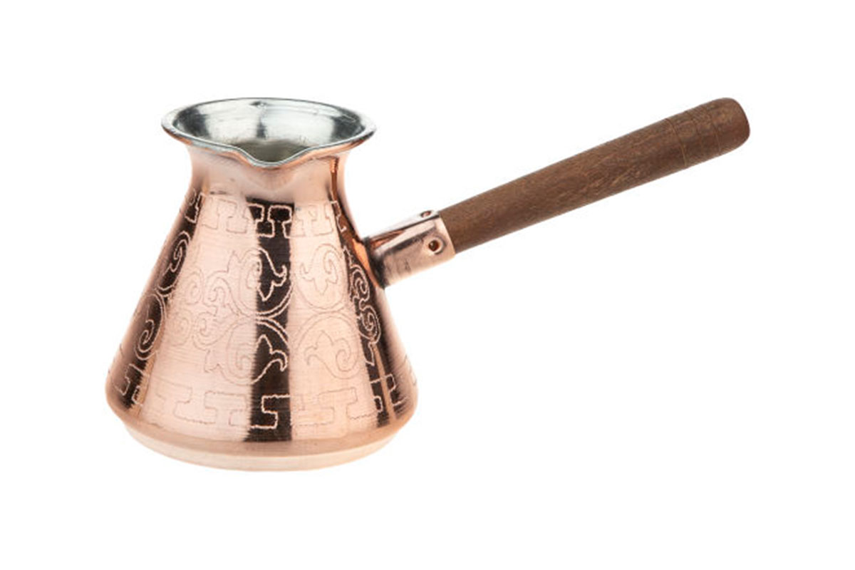 قهوه جوش مسی مدل ارمنی طرح دار در چهار سایز