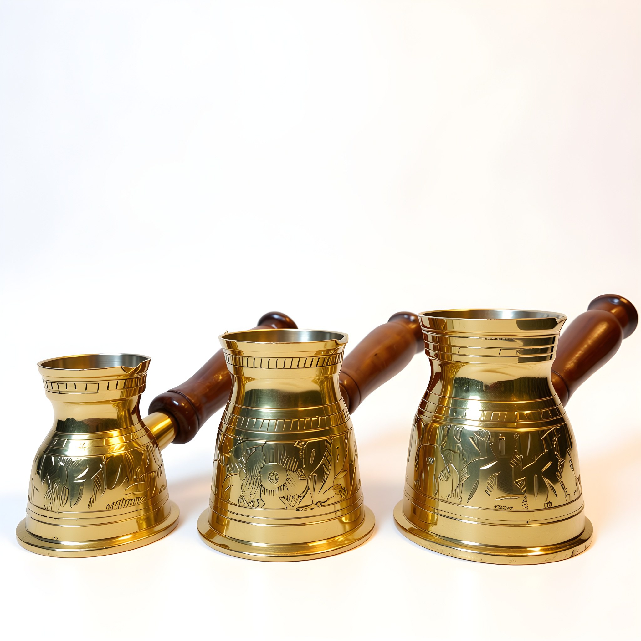 قهوه جوش هندی جنس برنجی ست سه عددی باهم