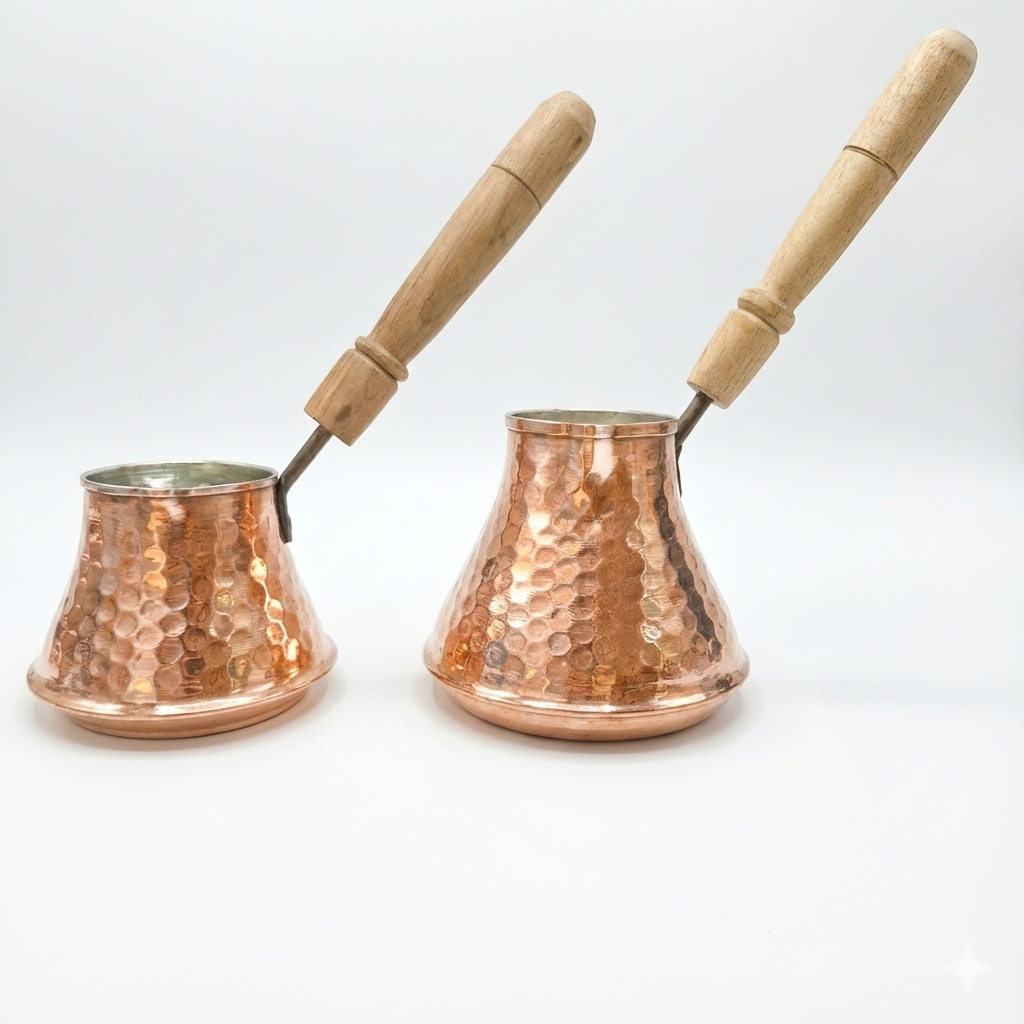 قهوه جوش مسی دو تیکه تپل 2و4 کاپ