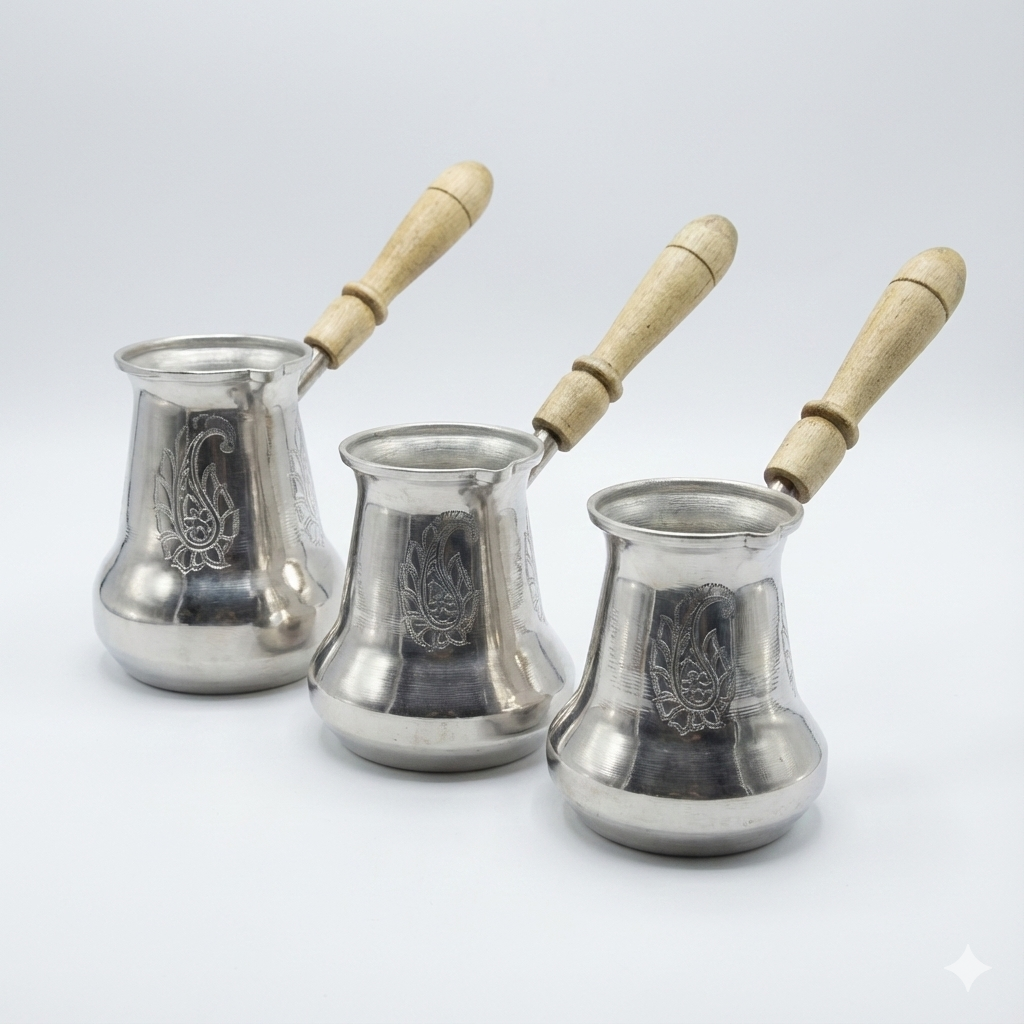 قهوه جوش یا جذوه ترک آلومینیومی طرح دار