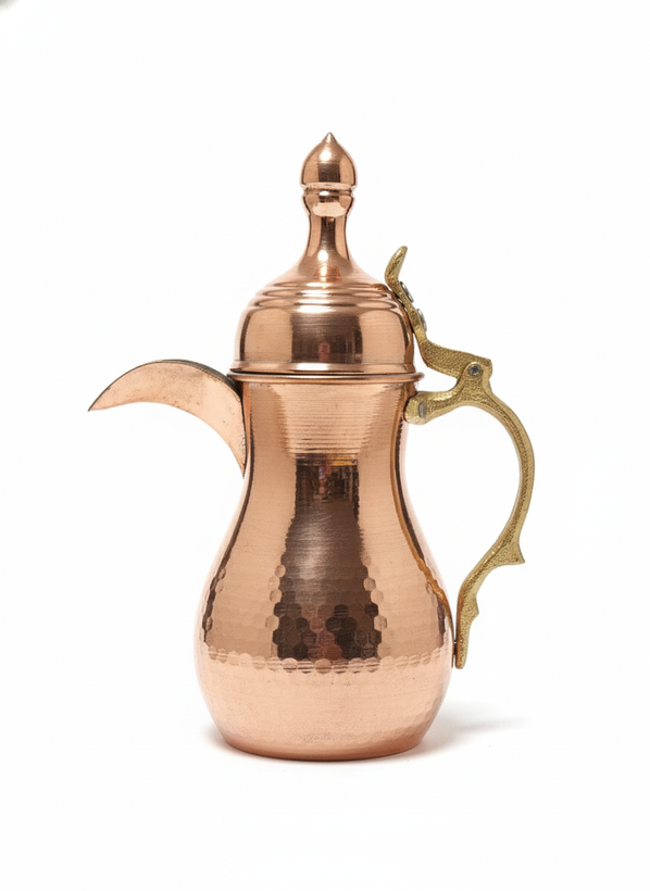 پک هدیه لاکچری ست قهوه خوری مسی دله و لیوان دمنوش و شات مسی 4 ارسال فوری